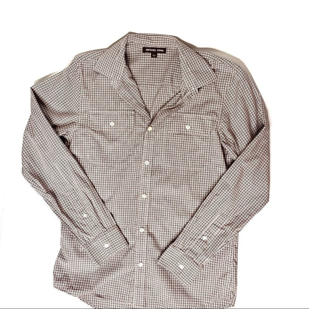 Michael Kors plaid long sleeve button shirt size S